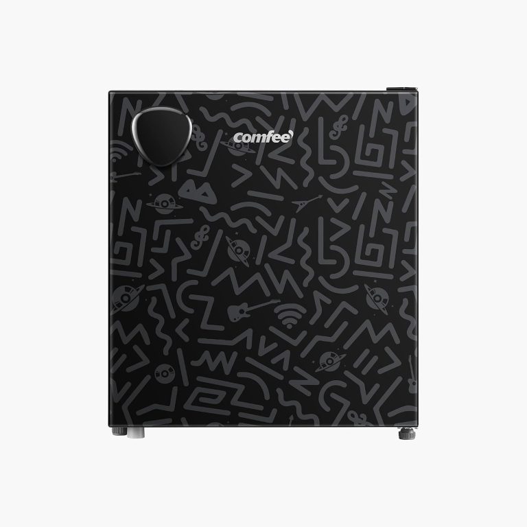 COMFEE’ 43L Mini frigo, Petit Réfrigérateur avec Chiller Box, Noir | Avec compartiment congélateur, Température Réglable, Pieds réglables et porte réversible, Idéal pour chambre et bureau