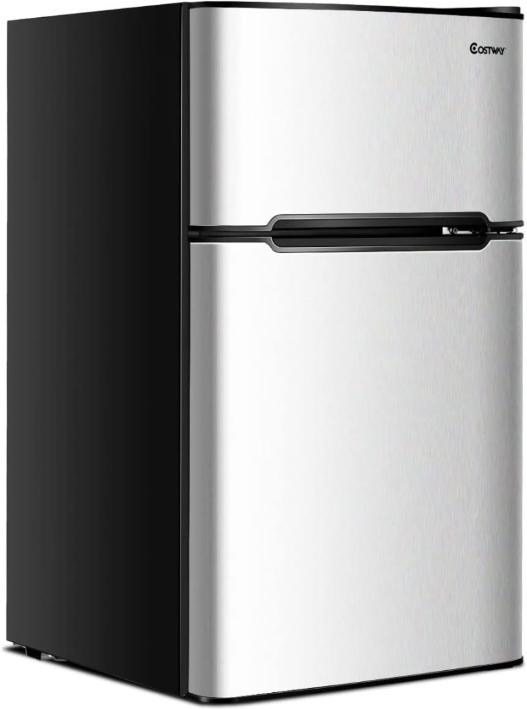 GOPLUS Réfrigérateur 90 L Combiné Réfrigérateur 63L avec Température Réglable 0 à 10°C et Congélateur 27L avec Température de -15°C, Argent