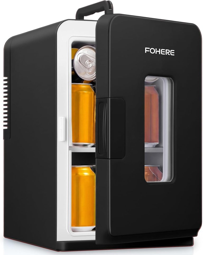 FOHERE Mini Frigo de Chambre 15L/21 Canettes Noir