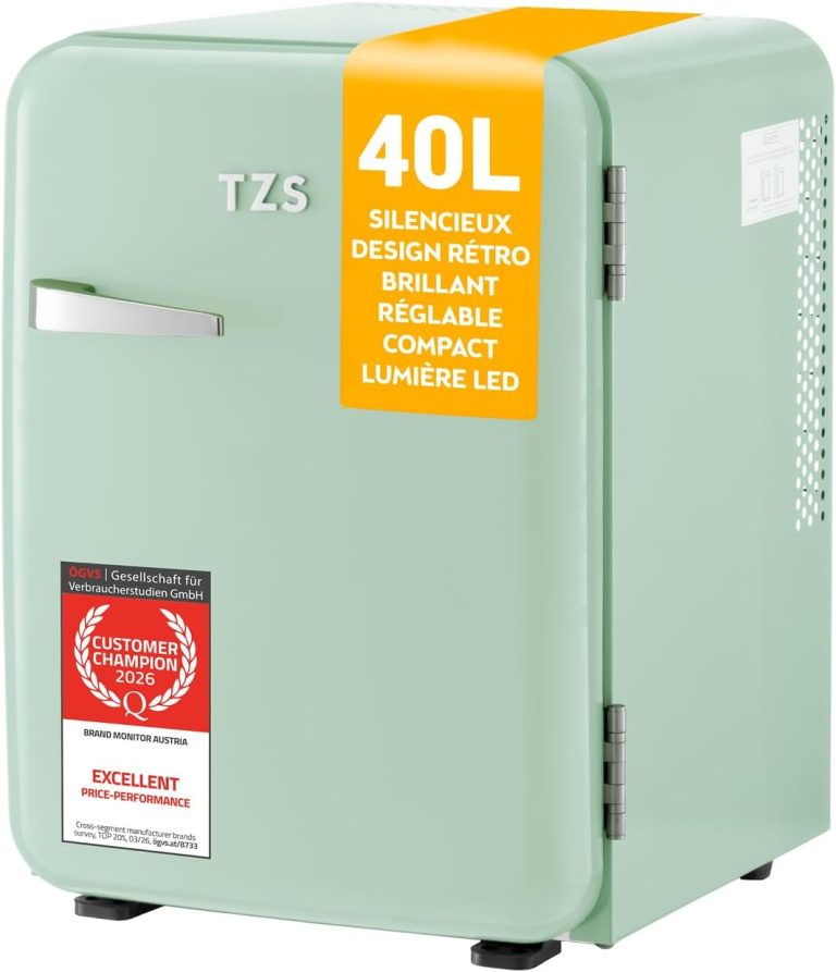 TZS First Austria Mini Réfrigérateur Rétro 40L Vert Clair